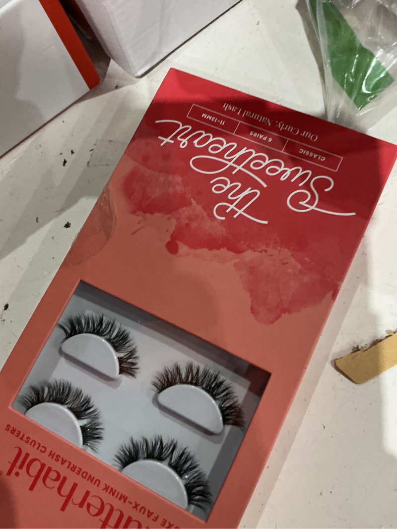 Condition photo showing Good Condition for flutterhabit the sweetheart preptech classic 6 pair underlash extensions, 11–13mm natural curl lash clusters, under lash eyelashes home application, medium volume doll eye, adhesive required 6 pair (pack of 1) sweetheart (preptech)
