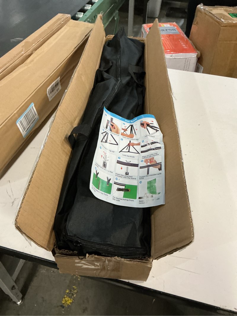 Condition photo showing Good Condition for EMART Green Screen Backdrop Kit with Reverse Folding Base, 5x6.5ft Photo Greenscreen Background with Portable T-Shape Stand and 6 Clamps for Photography, Photoshoot, Studio Video Recording, Streaming 5x7ft Green