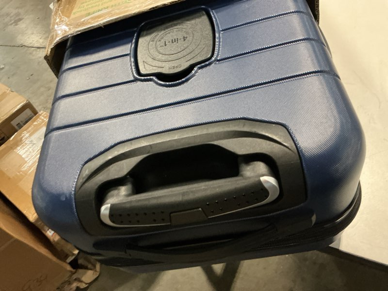 Condition photo showing Good Condition for wrangler smart luggage set with cup holder and usb port, navy blue, 20-inch carry-on (b07slg6wz2)