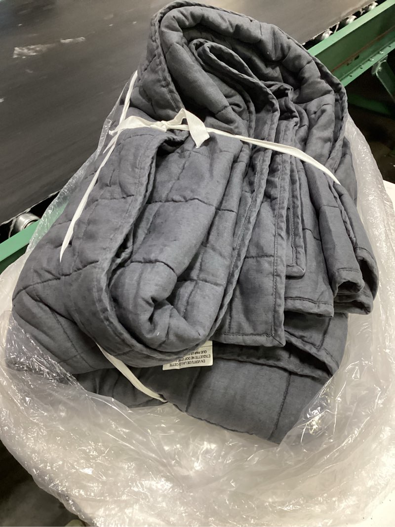Condition photo showing Good Condition for quince european linen box quilt king charcoal