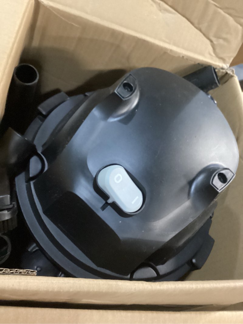 Condition photo showing As Is for Amazon Basics Wet Dry Vacuum Cleaner, 4 gallon Shop, 3 HP Stainless Steel, Grey/Black