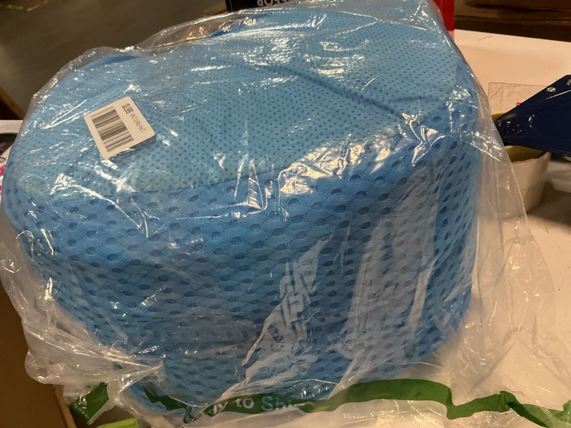 Condition photo showing Good Condition for Suzile 2 Pcs Hot Tub Booster Seat Weighted Spa Bathtub Booster Seat Micro Dot Non Slip Quick Dry Bottom Portable Inflatable Cushion with 3D Mesh Cover Tub Accessory for Indoor Outdoor(Blue) 2 Blue