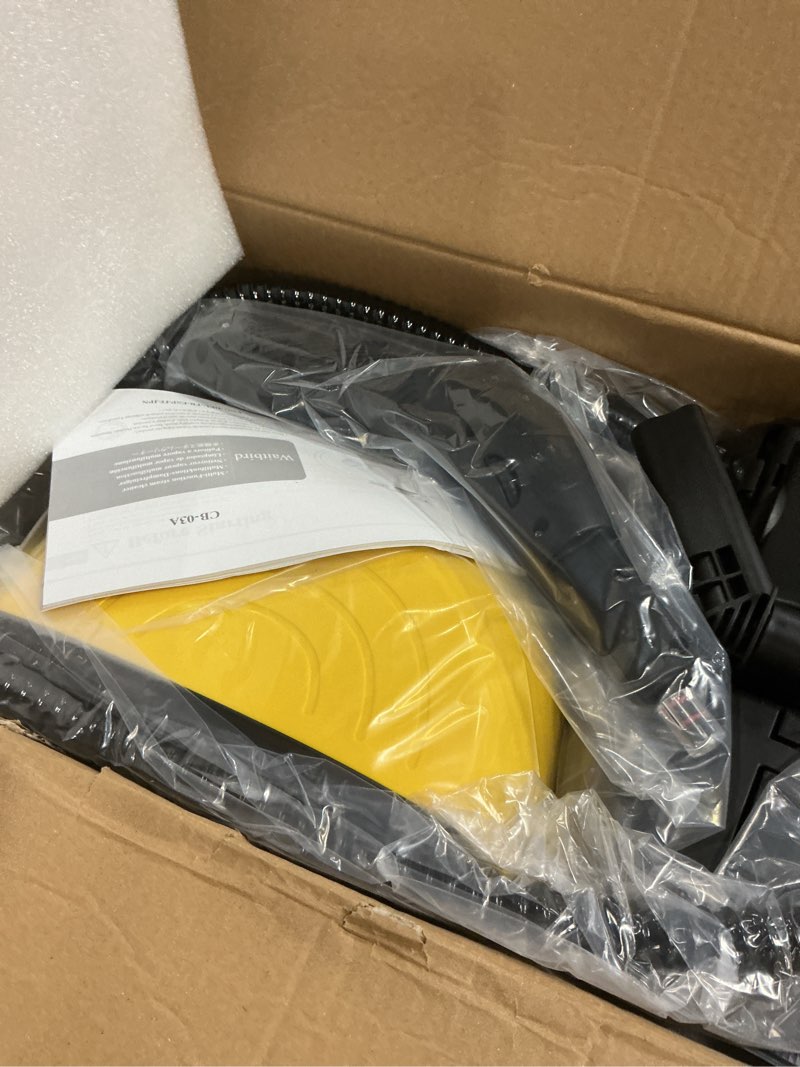Condition photo showing New/Like New for steam cleaner, steam cleaner for home, handheld steamer for cleaning with 21 accessories, 248 °f high temperature, suitable for grout, floor. sofas, upholstery, yellow