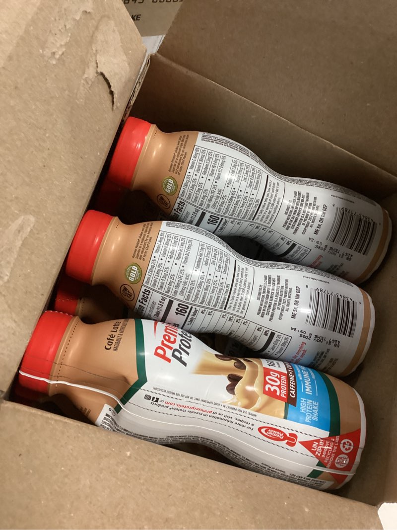 Condition photo showing Good Condition for Premier Protein Shake, Café Latte, 30g Protein, No Added Sugar, 24 Vitamins & Minerals to Support Immune Health, 11.5 fl oz, 12 Pack (Packaging May Vary) Cafe Latte 11.5 Fl Oz (Pack of 12)
