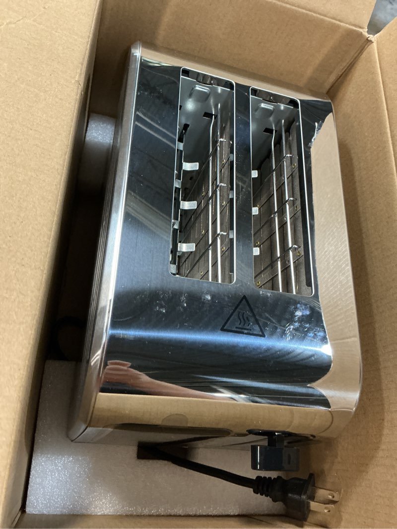 Condition photo showing Good Condition for ganiza smart toaster 2 slice with touchscreen, digital countdown timer, touch screen toaster wide slot, full stainless steel, defrost reheat cancel, +/-10s fine-tune, removable crumb tray, max 925w