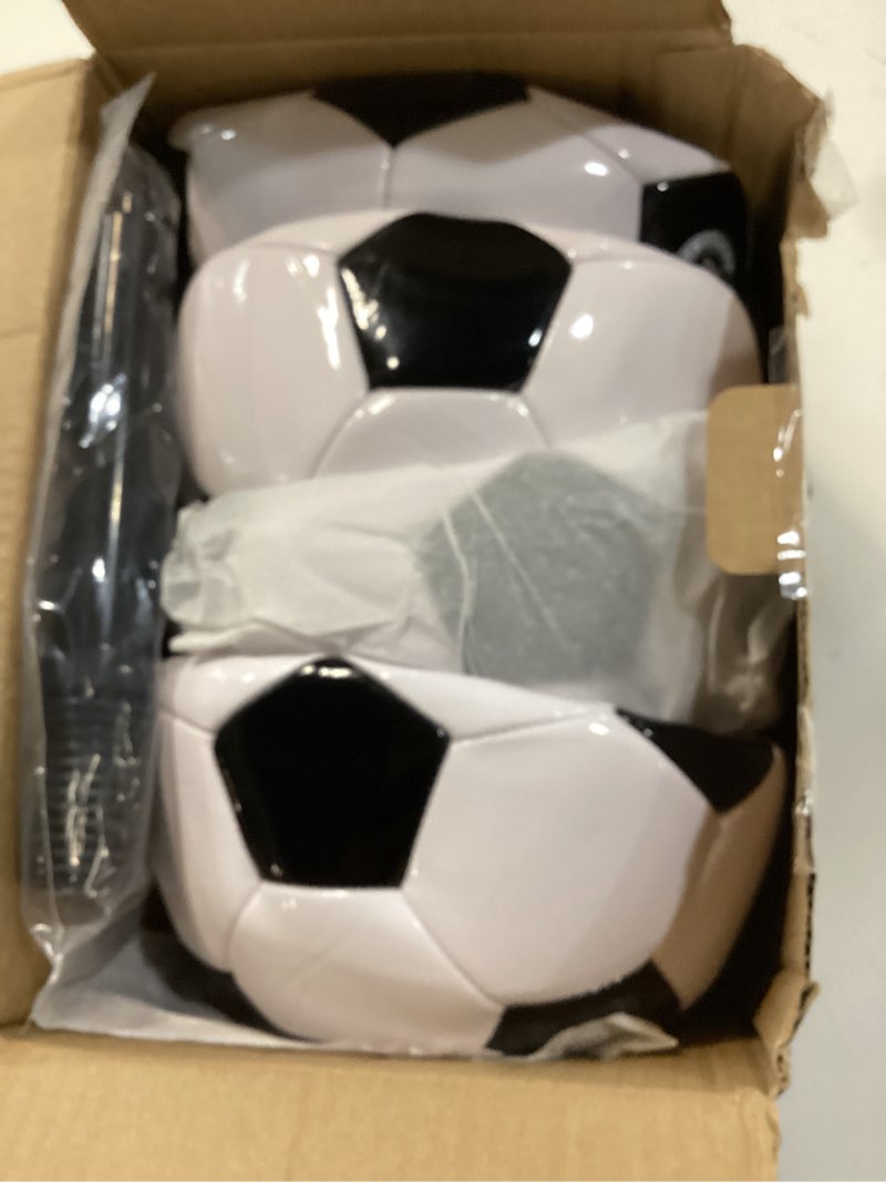 Condition photo showing Good Condition for Soccer Ball Size 5 - (1-Pack or 4-Pack) - Premium PVC Leather Cover - Official Size & Weight Soccer Balls with Pump - Training, Practice, Match & Game Ball for Kids, Teens & Adults 4-Pcs