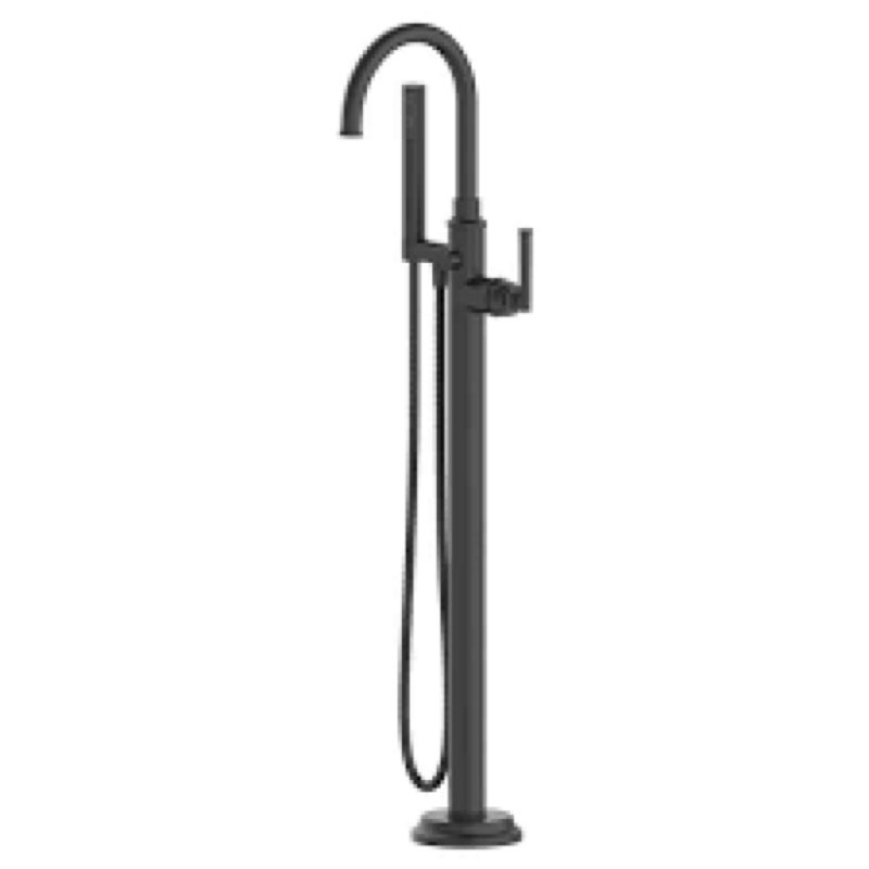 single handle floor mounted tub faucet finish: matte black