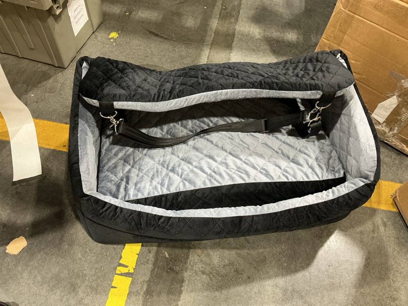 Condition photo showing Good Condition for joejoy dog car seat for medium/large dogs - reversible dual-sided travel dog car bed with memory foam, washable pet booster seat for dogs up to 55 lbs or 2 small dogs, 2 safety leashes, grey large grey