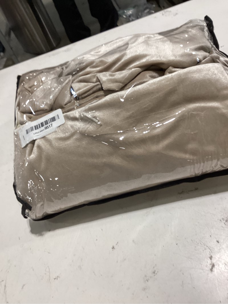 Condition photo showing Good Condition for primrose champagne velvet curtains 102 inch long for living room,set of 2 panels blackout rod pocket back tab window treatment room darkening heavy decorative curtains drapes for bedroom beige/champagne 52"w x 102"l (pack of 2)