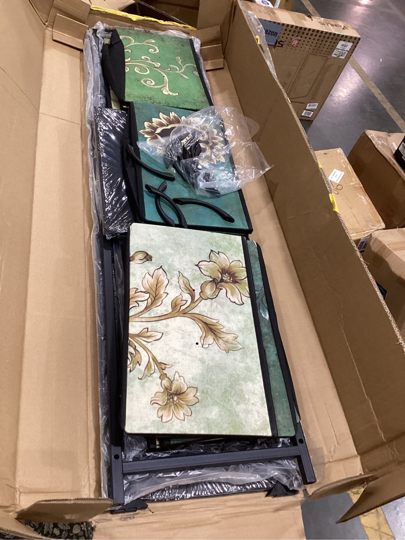 Condition photo showing Good Condition for wlive tall dresser for bedroom with 10 fabric drawers, floral painted | 10 drawers, fabric dresser for closet, storage tower with cabinet, metal frame