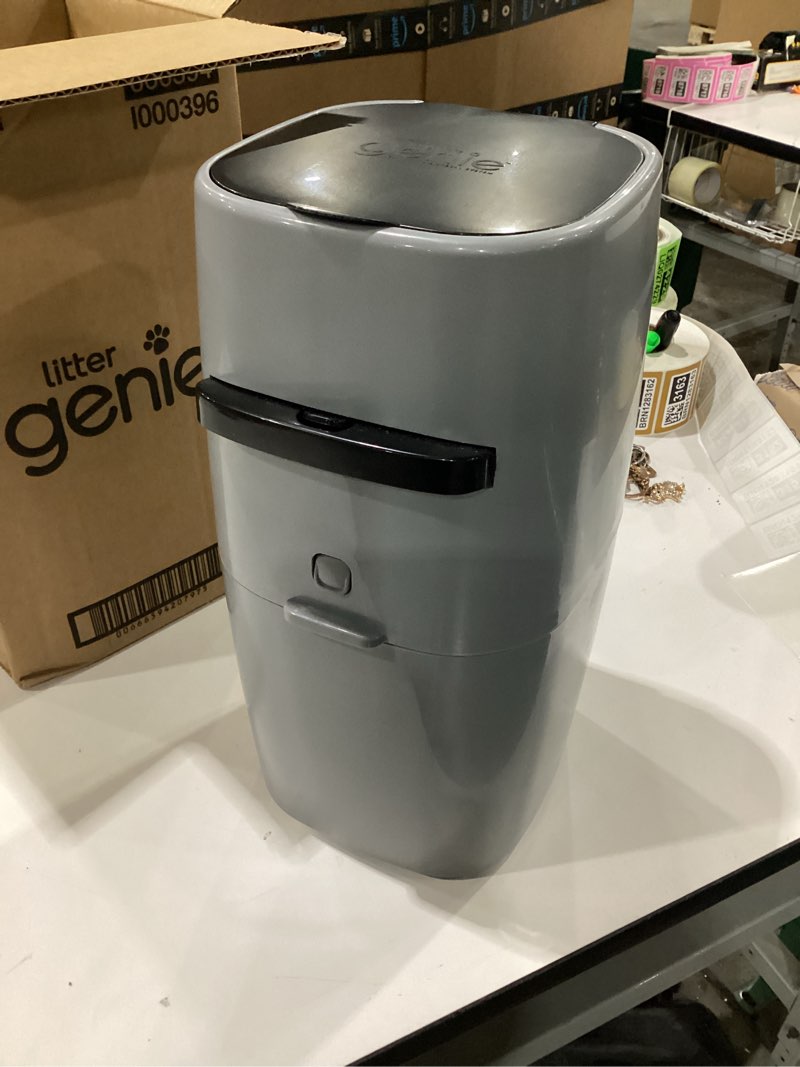 Condition photo showing Good Condition for Litter Genie Standard Pail (Silver) | Cat Litter Box Waste Disposal System for Odor Control | Includes 1 Square Refill Bag