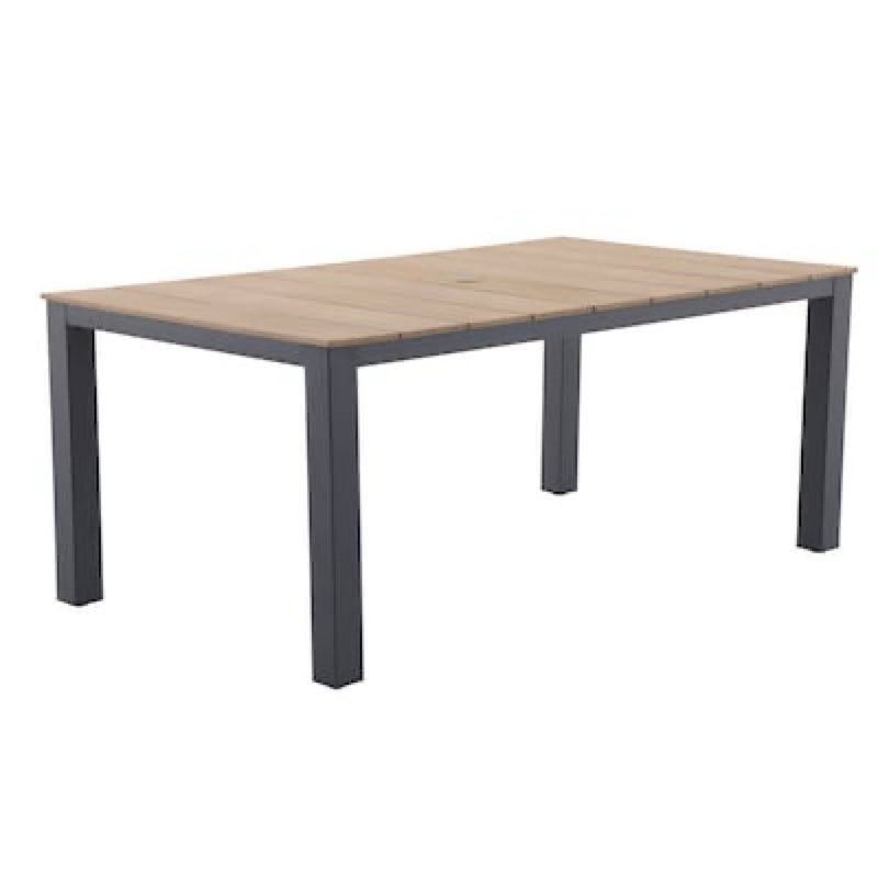  style selections waterline rectangle outdoor dining table 40.35-in w x 71.06-in l with umbre