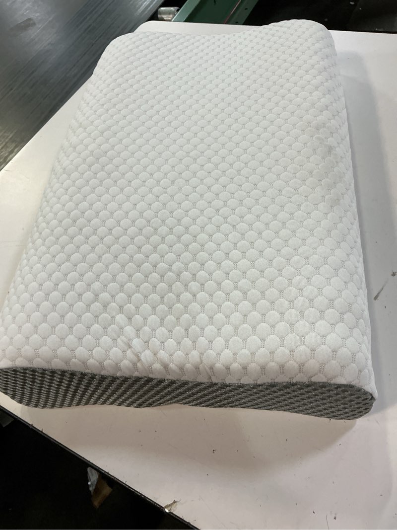 Condition photo showing Good Condition for memory foam pillow, contour cervical orthopedic memory foam pillows supports neck pain and shoulder pain for sleeping, ergonomic cervical pillow neck support pillow for side back (sado dark grey