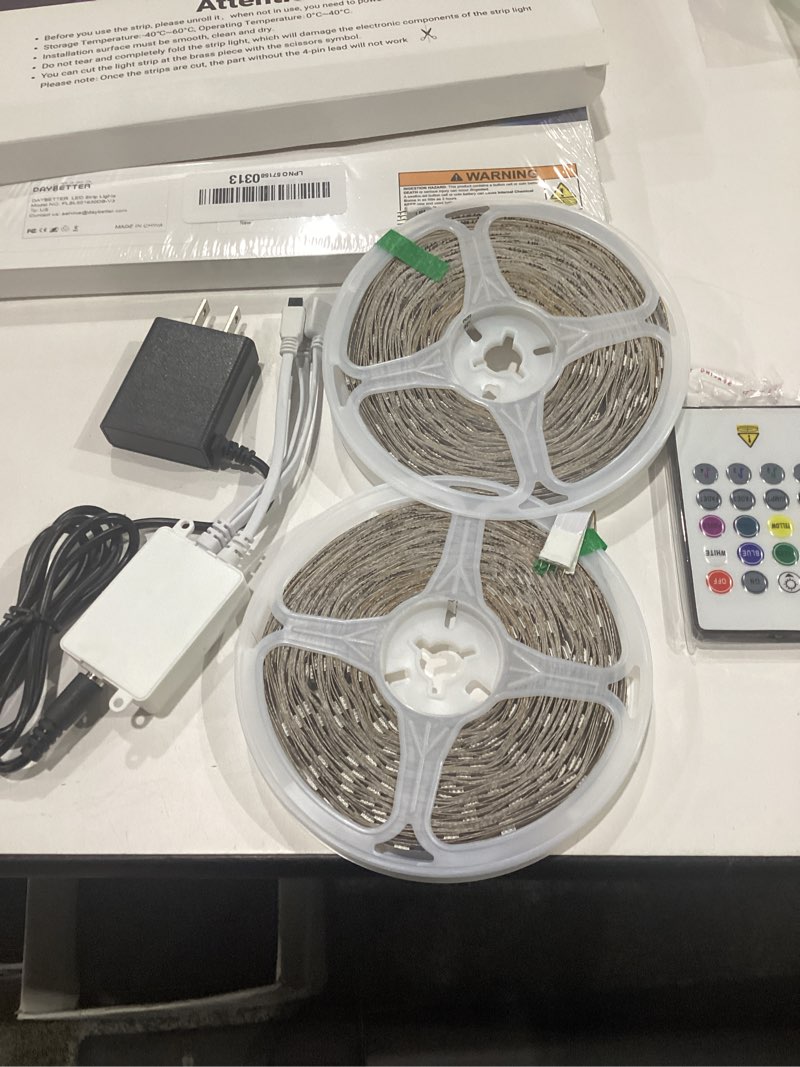 Condition photo showing New/Like New for daybetter 100 ft smart wifi led lights, led strip lights work with alexa and google assistant, app voice remote control music sync color changing rgb strip lighting for bedroom room decor, 50 ft *2 100ft