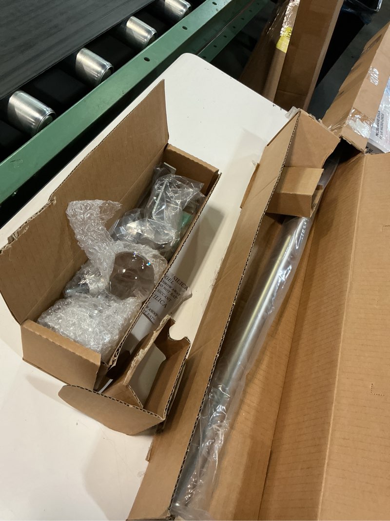 Condition photo showing Good Condition for ivilon drapery treatment window curtain rod - acrylic ball 1 inch pole. 48 to 86 inch. satin nickel 48" to 86" satin nickel