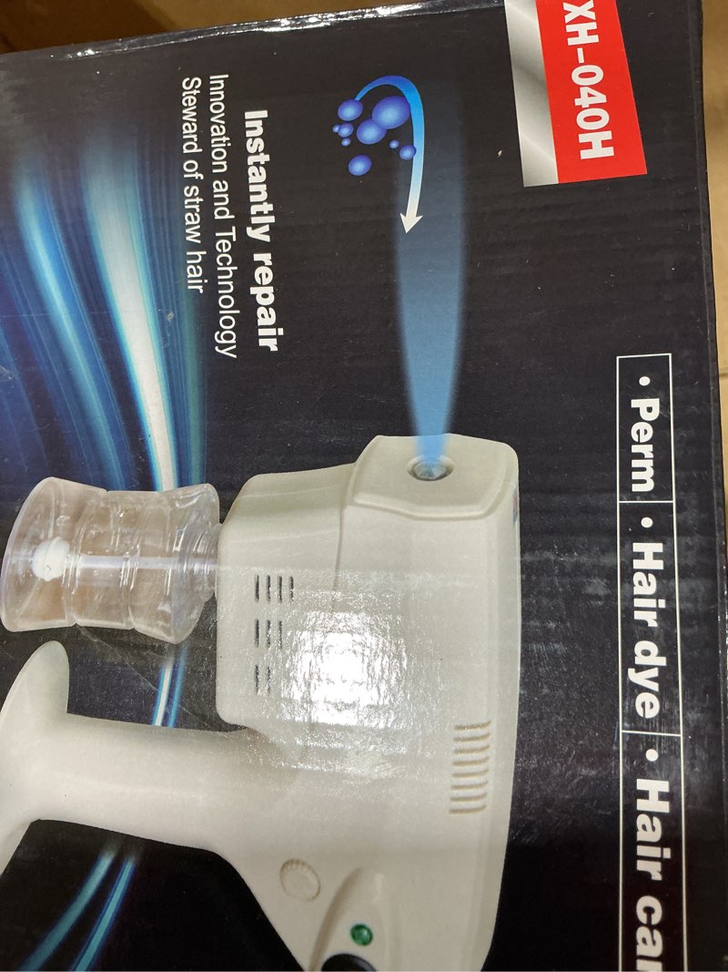 Condition photo showing New/Like New for xswl portable nano steam gun hair care hydration sprayer hot dyeing care blue micro mist machine spray gun hair steamer trigger