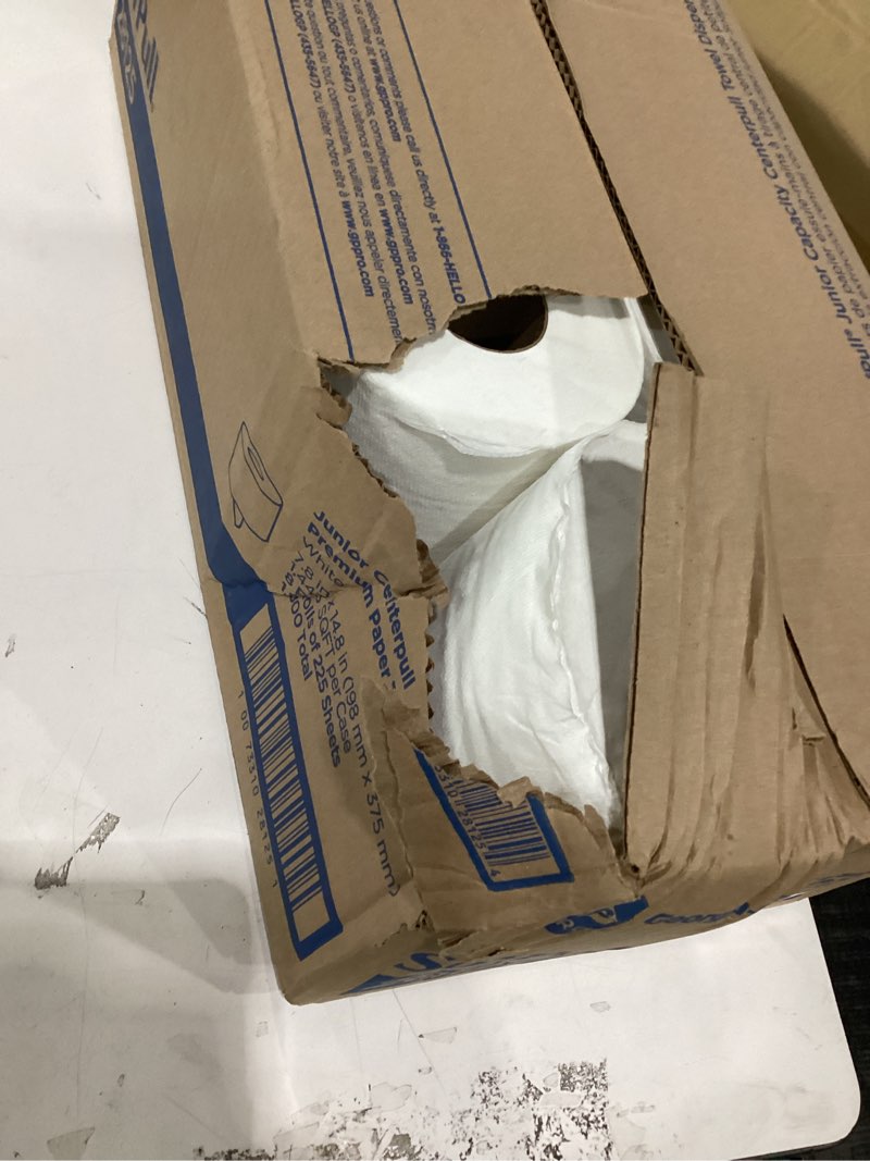 Condition photo showing As Is for White Paper Towel Roll 7-7/8"W x 160'L, 8 Rolls