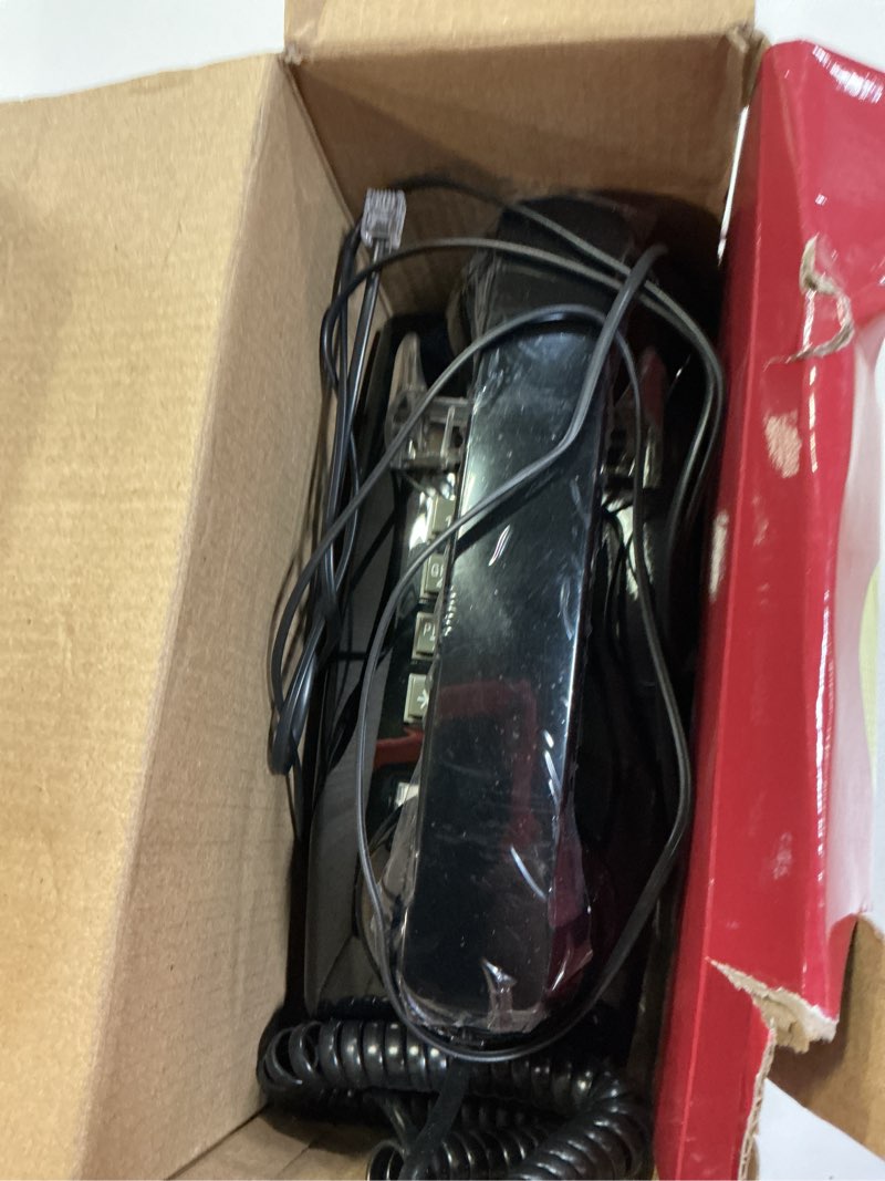 Condition photo showing Good Condition for sangyn retro wall phones for landline with loud mechanical ringer vintage wall mount phone with volume adjustable old fashioned corded landline telephone for kitchen school office, black upgrade-black