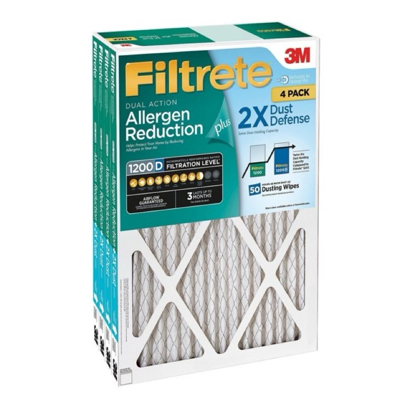 filtrete™ dual-action micro allergen plus 2x dust defense filter, 20 x 25