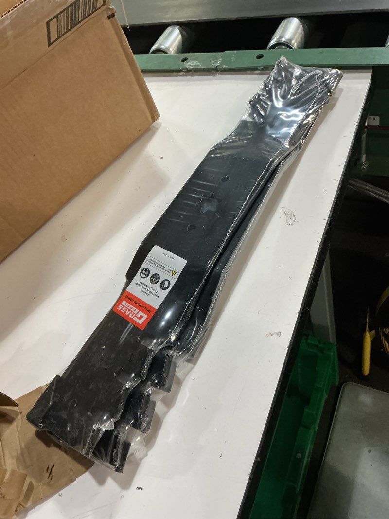 Condition photo showing New/Like New for grasscool rzt 54 inch mower blades replace cub cadet 942-0677b for rzt54 s54 l54 gt1554 gtx1054 slt1554 lt1554 ltx1054 sltx1054 54'' zero turn lawn tractor (toothed mulching)