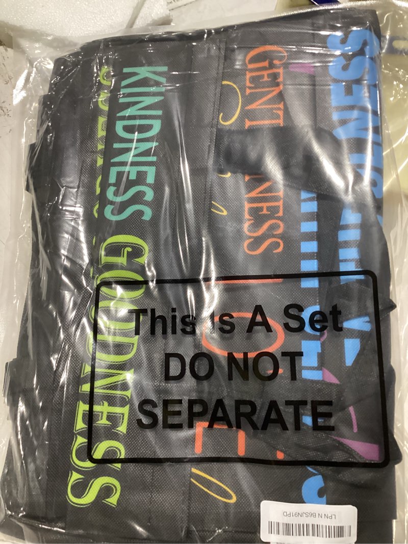 Condition photo showing Good Condition for hosuly 15 pcs fruit of the spirit tote bags galatians 5:22-23 reusable non-woven git bag 15 x17 inch religious inspirational tote bag with handle grocery shopping wrapping bags for party favors