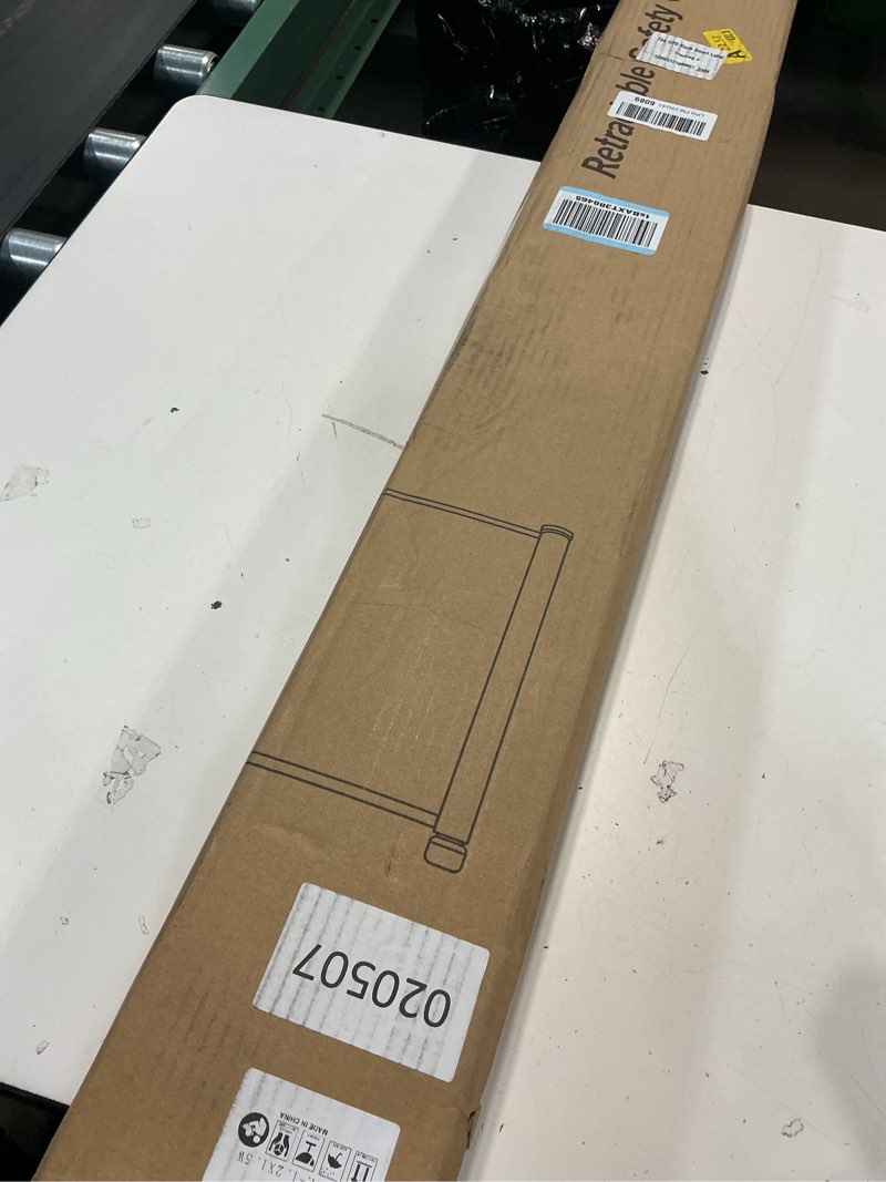 Condition photo showing Good Condition for 47" extra tall retractable baby gates, extends to 59" wide, extratall retractable safety gate with reinforced strips, retractable tall dog gates for doorways mesh baby pet gates indoor, white white 47" tall x 59" wide