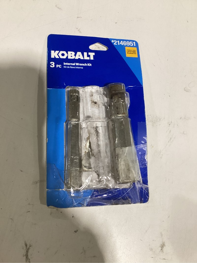 Condition photo showing As Is for (missing piece)kobalt internal 3-piece wrench kit