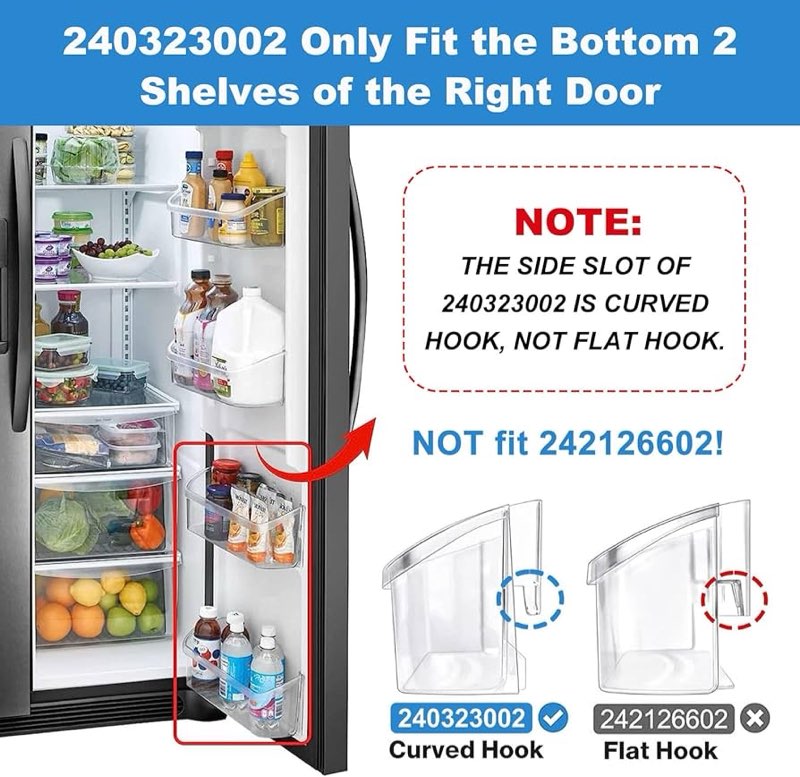 This item appears to be a clear refrigerator door bin shelf, typically used as a replacement part for models like the Frigidaire Electrolux AP6278233.  