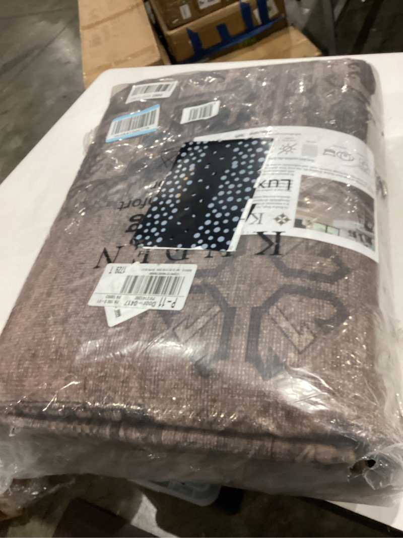 Condition photo showing Good Condition for kuden 8x10 large area rug, machine washable area rug with non-slip backing, vintage style, soft, easy clean, low pile rug for living room, bedroom, dining room brown 8' x 10' rectangular