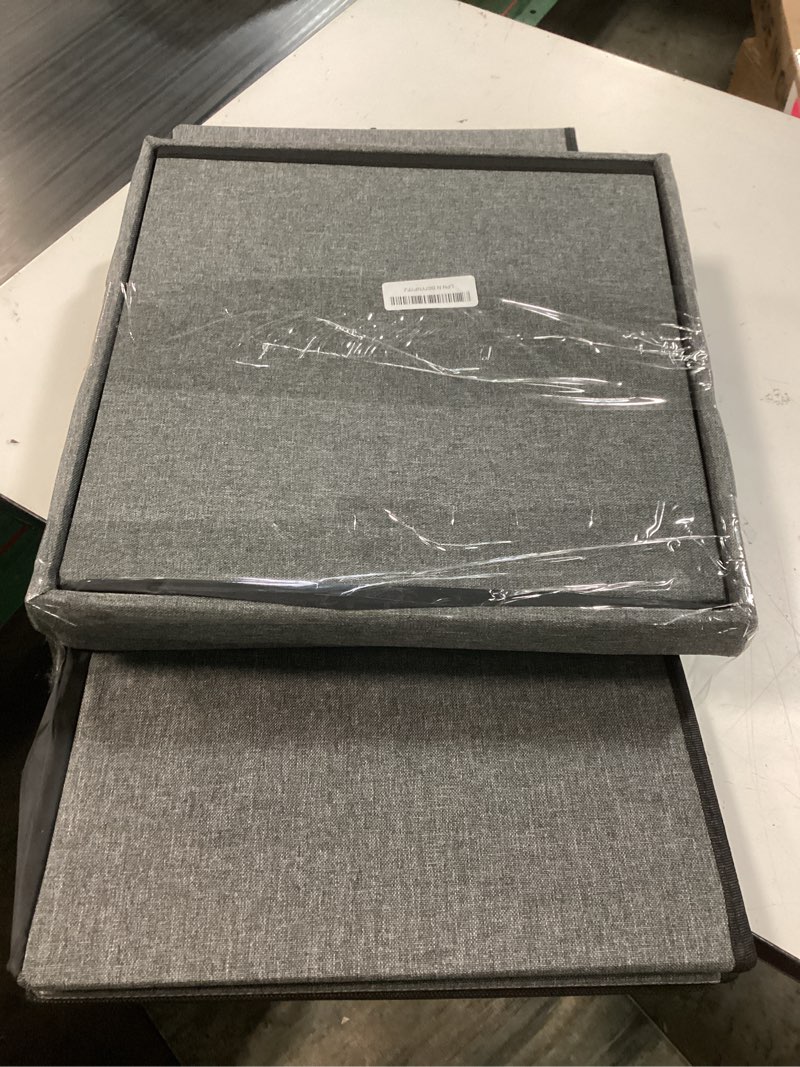 Condition photo showing Good Condition for b fsobeiialeo storage ottoman with tray, linen small coffee table folding foot rest seat cube, dark grey 16"x15.7"x15" double (2 pack) grey-square-double