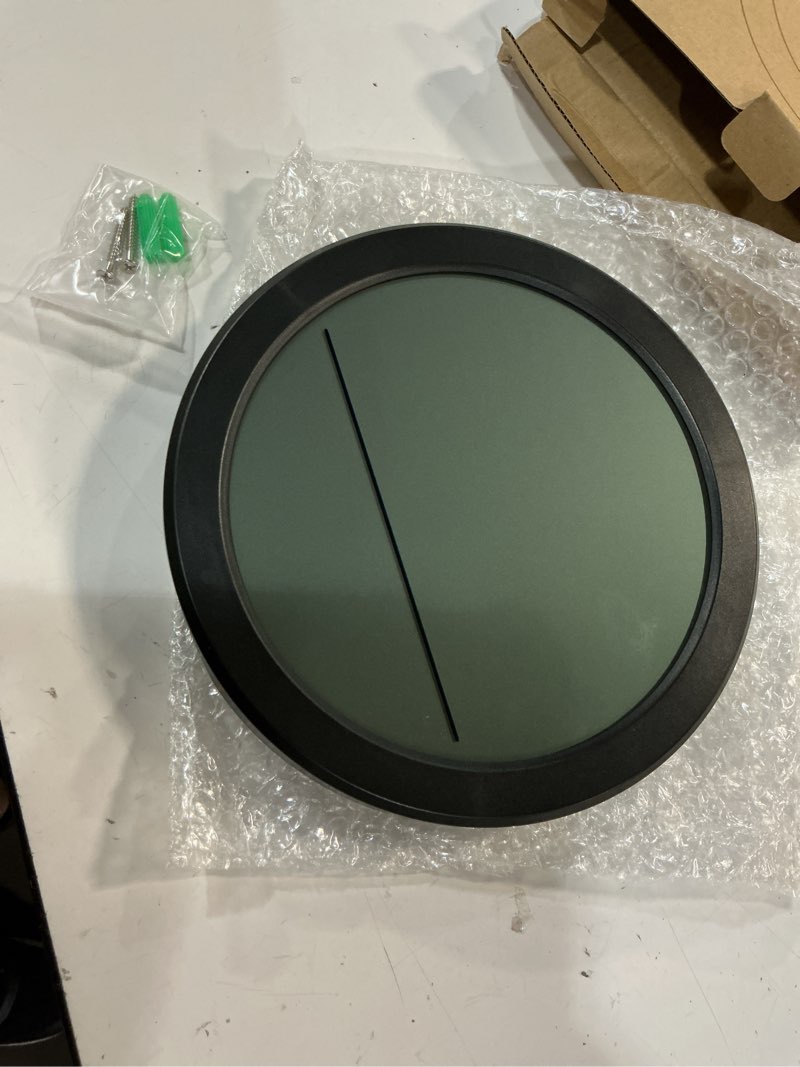 Condition photo showing Good Condition for wallarge atomic wall clock - never needs setting, digital wall clock battery operated with date, temp, dst, self-setting time, easy to read 8 inch display for bedroom, living room, home, office carbon