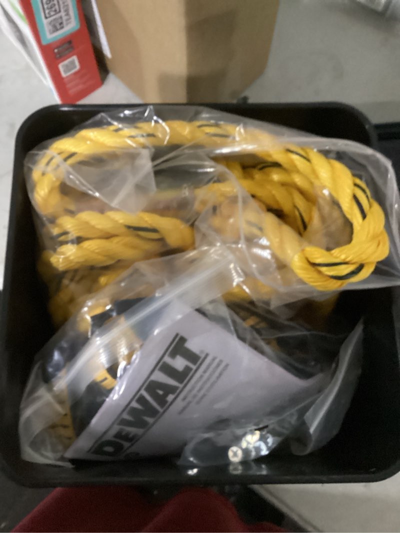 Condition photo showing New/Like New for dewalt polyester fall protection kit 310 lb. cap. black/yellow 3 pc