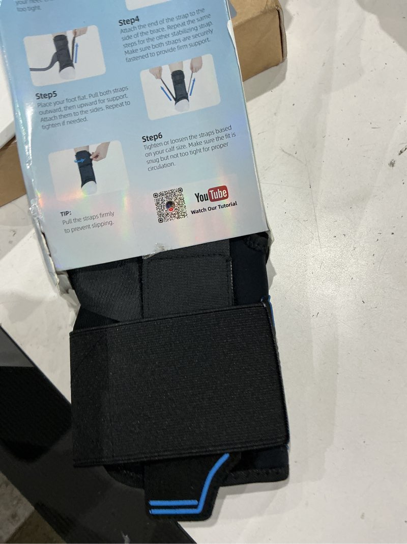 Condition photo showing Good Condition for ankle brace for women men - ankle support brace for sprained ankle, ankle stabilizer for achilles, tendon, sprain, injury recovery, lace up ankle wrap for running, basketball, volleyball (upgrade ankle brace, medium) upgrade ankle brace medium