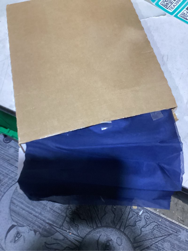 Condition photo showing As Is for aiyufeng pure sheer window curtains inch 72 length 2 pcs, rod pocket voile drapes for bedroom living room, semi sheer curtain panels window treatments for yard/patio/villa/parlor, 40"x 72", navy blue 40"w x 72"l (pack of 2) navy blue