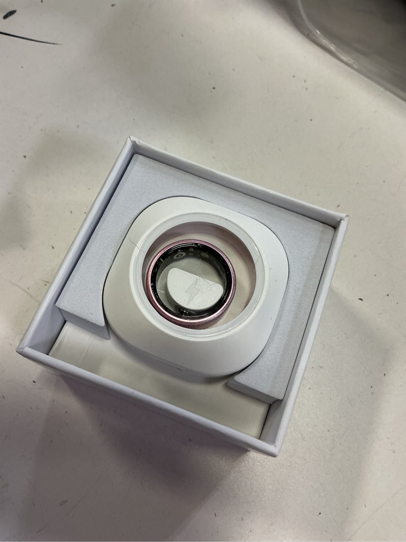 Condition photo showing As Is for smart ring for women & men, health tracker ring with heart rate, blood oxygen,blood pressure, ip68 waterproof fitness ring, sleep tracker for iphone and android, no app fee (lavender pink, 9#)
