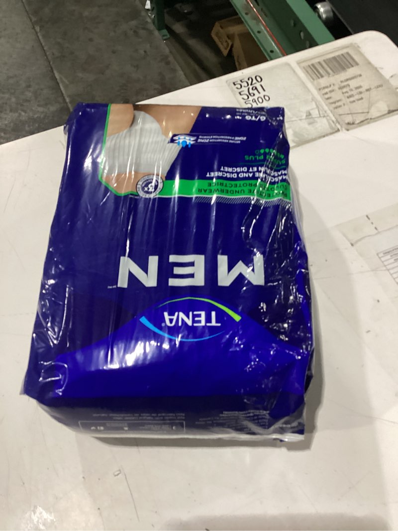 Condition photo showing New/Like New for tena men maximum plus disposable underwear male pull on with tear away seams large/x-large, 81920, 57, 14 ct large/x-large 14