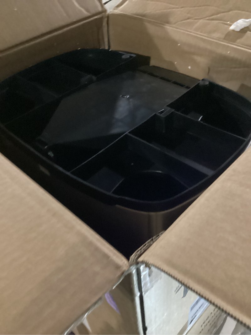 Condition photo showing Good Condition for Amazon Basics Smudge Resistant Rectangular Trash Can With Soft-Close Foot Pedal, Brushed Stainless Steel, 50L/13.2 Gal, 16.7x14.7x25.9 in, Satin Nickel Finish Satin Nickel Big, 50L/13.2 Gal