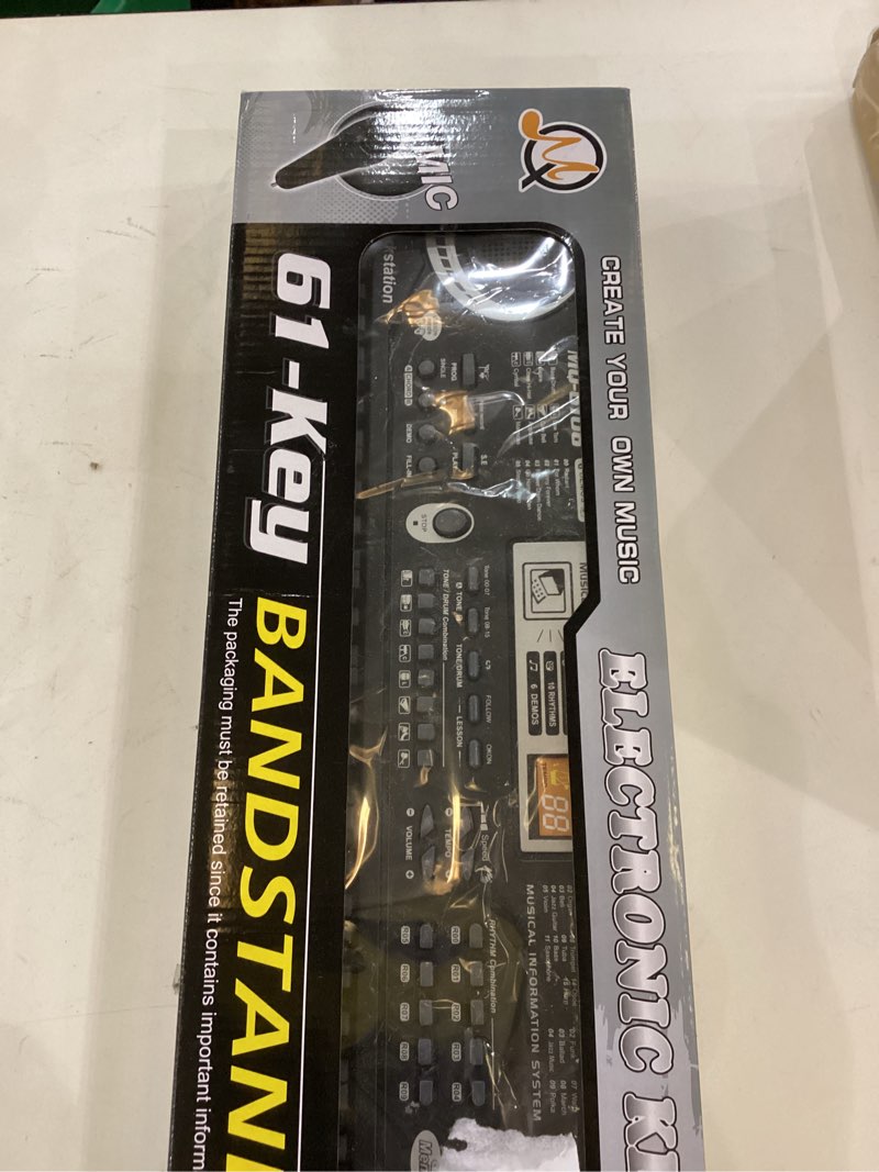 Condition photo showing New/Like New for 61 Key Piano Keyboard, Beginner Electronic Keyboard for Kids with Teaching Mode, 6 Demo Songs, 16 Tones, Microphone and Power Supply, Kids Piano Keyboard for Birthday Gift/Christmas Gift Black