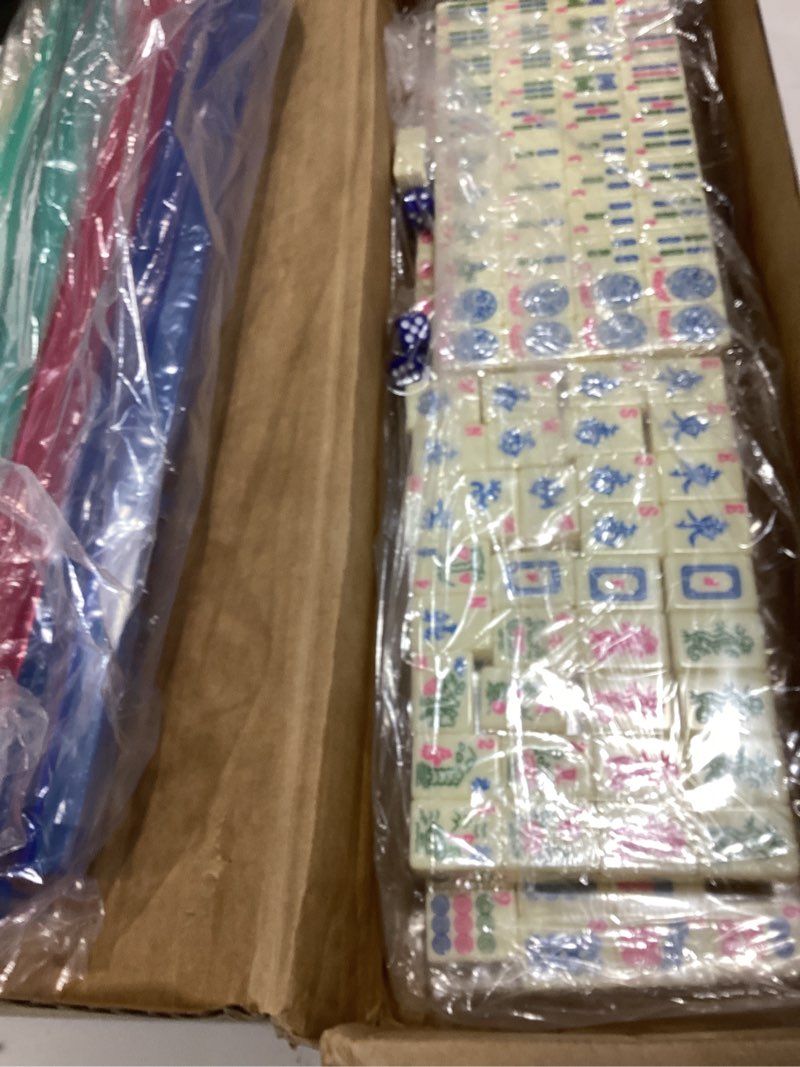 Condition photo showing Good Condition for American Mahjong Tile Set 166 Mahjong Tile Set 1.2-inch American Mahjong Set with 4PCS Mahjong Racks with Pushers