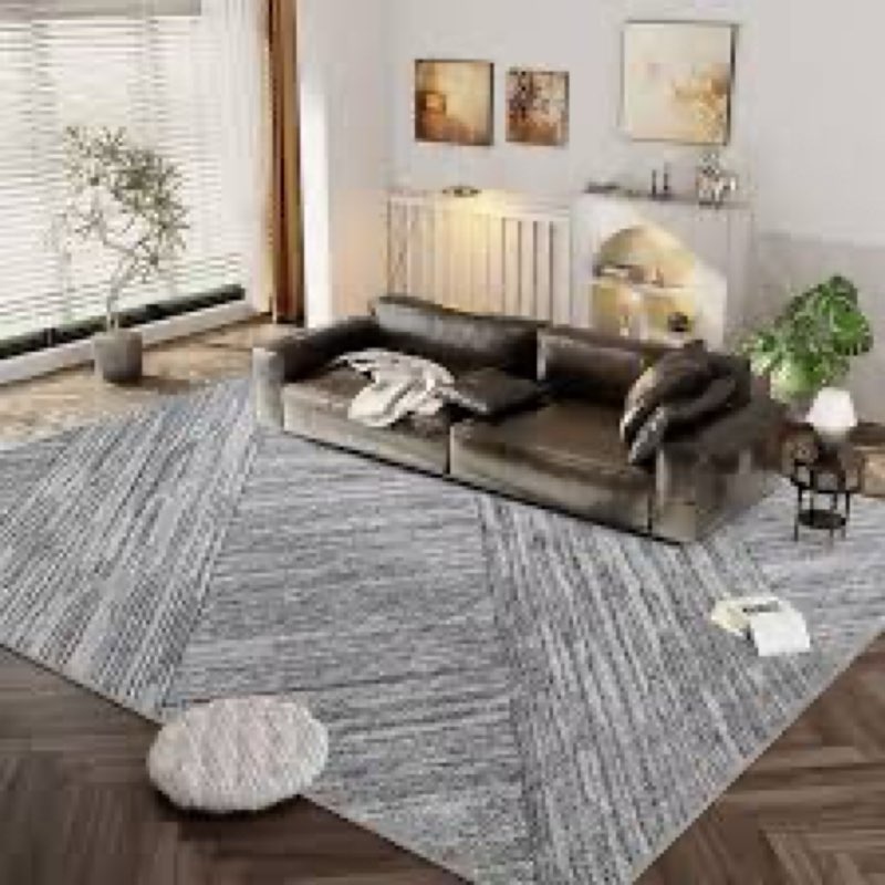 CozyMine Washable Modern Area Rug - Lineism Style Washable Rug 6X9 for Living Room Kitchen Office En