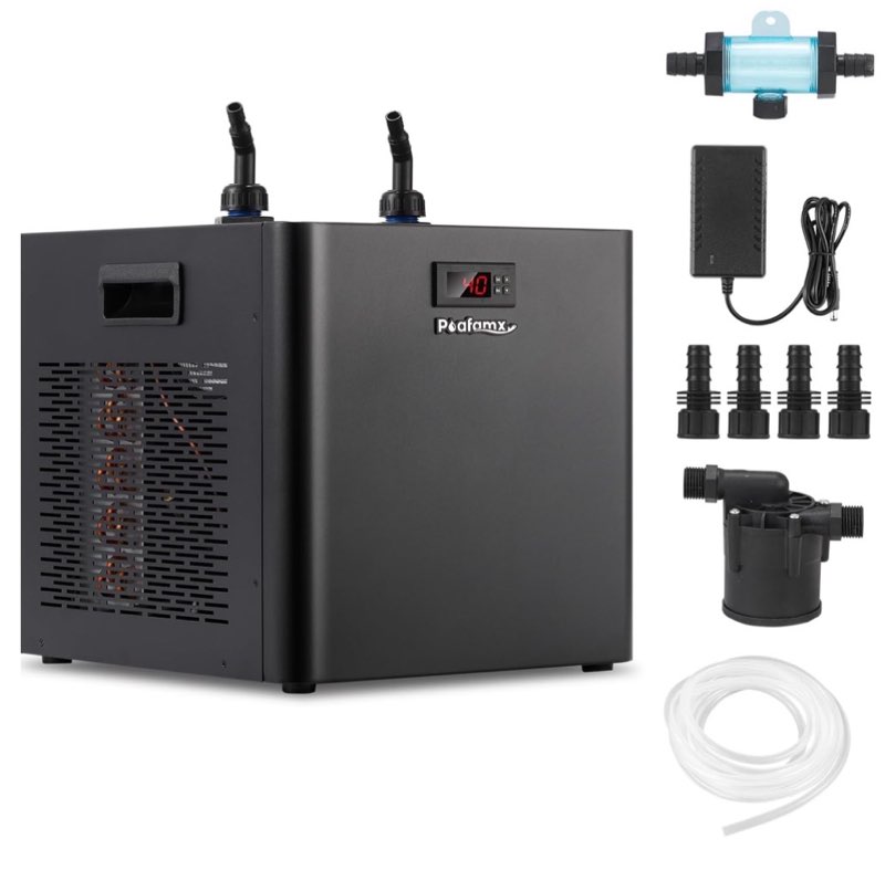 Poafamx 1/2HP Water Chiller for Cold Plunge, Ice Bath Chiller Kit with Filter, Hose, Water Pump, 132