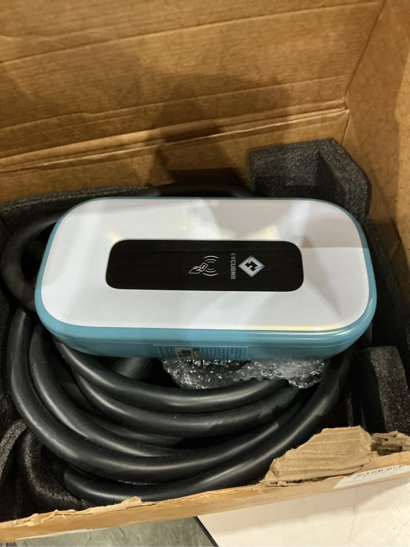 Condition photo showing As Is for ev charger level 2?50 amp/240v charge station, indoor/outdoor evse, 25ft cable level 2 ev charger, wifi/app/rfid/bluetooth (nema14-50 plug or hardwired)