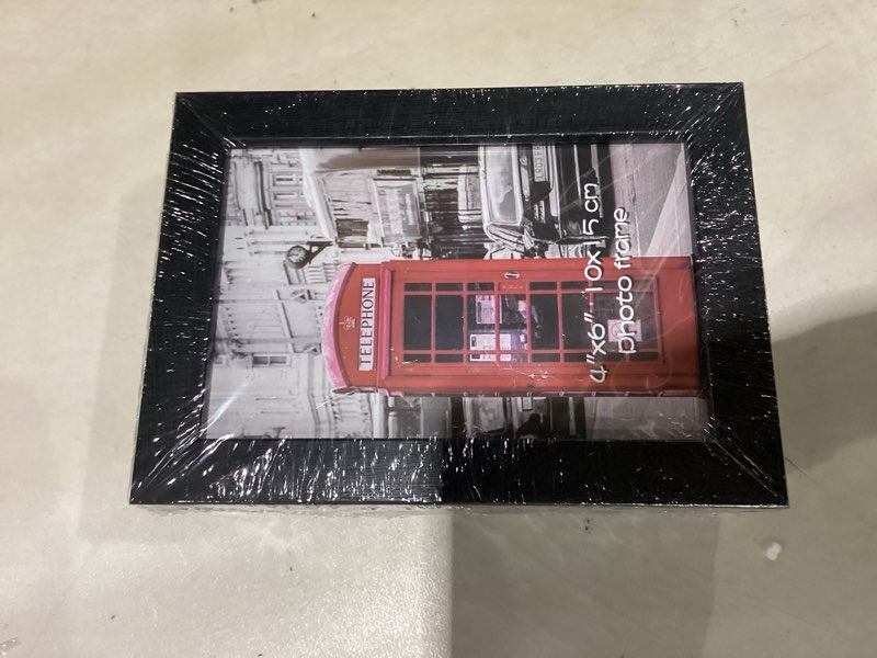 Condition photo showing As Is for qutrey 4x6 picture frames collage black, 3 openings 4 x 6 vertical hanging photo frames display 4 by 6 inch pictures for wall decor black 4x6-3 opening