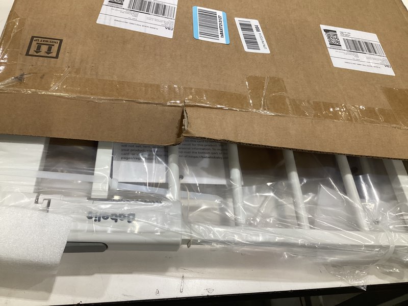 Condition photo showing Good Condition for babelio baby gate for doorways and stairs, 26-31" pet gate with wide walk thru door and lock indicator, no drill pressure mounted safety gate with double lock and self-closing, white white 26-31"w, 30"h