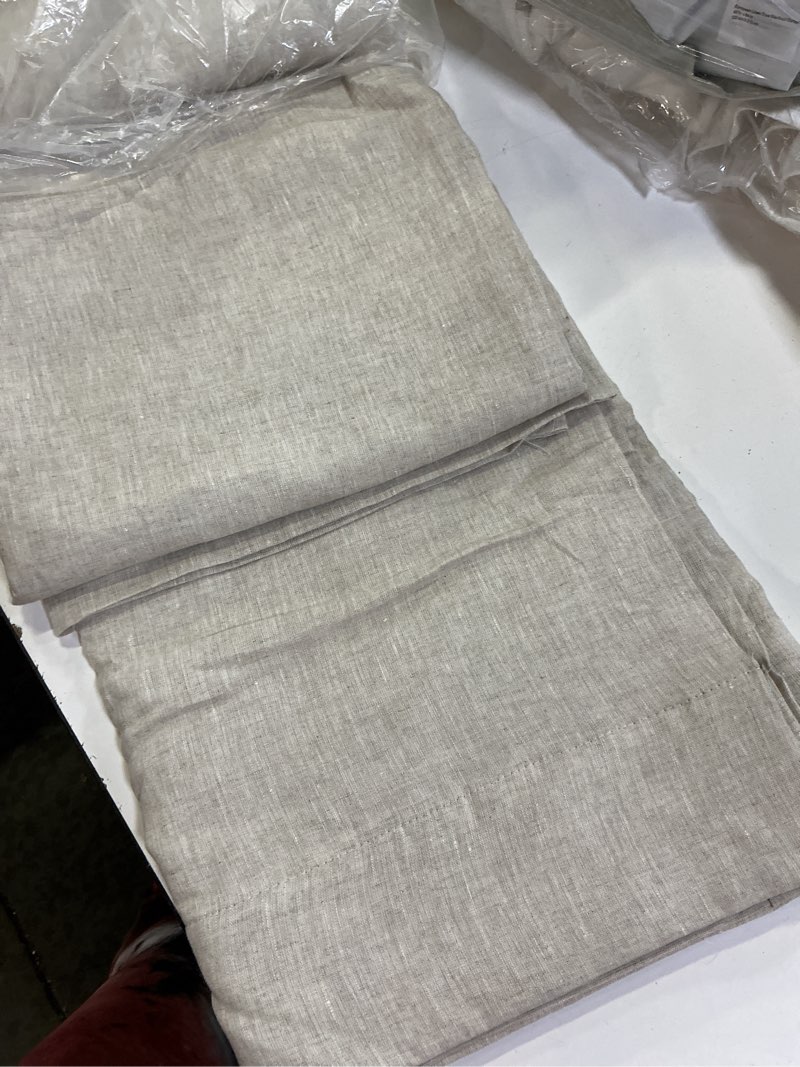 Condition photo showing Good Condition for european linen room darkening curtain - single panel, 48x96, flax