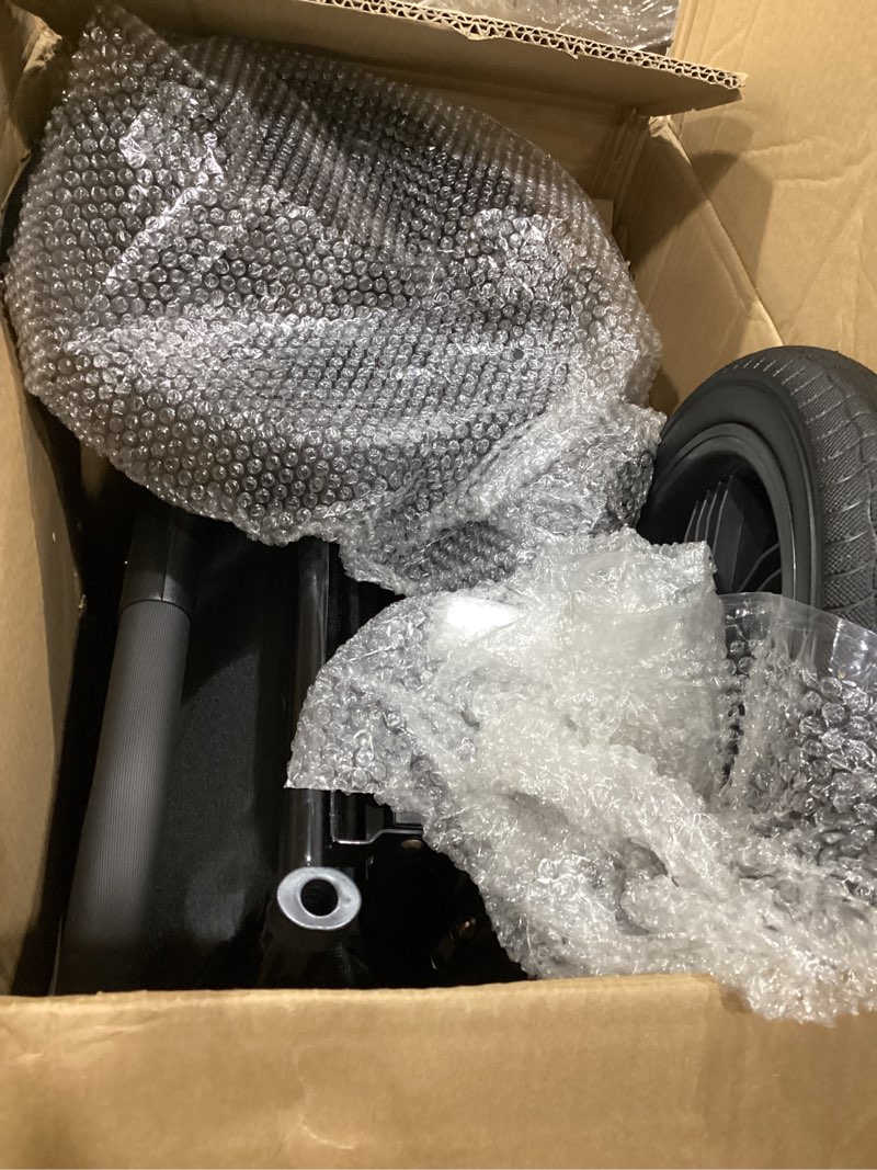 Condition photo showing Good Condition for foldable wagon stroller for 2-seat with canopy & storage bag black | 5-point harness, adjustable push & pull handle, all-terrain wheel, folded size 34" x 22.4" x 16.5", one-step foot brake