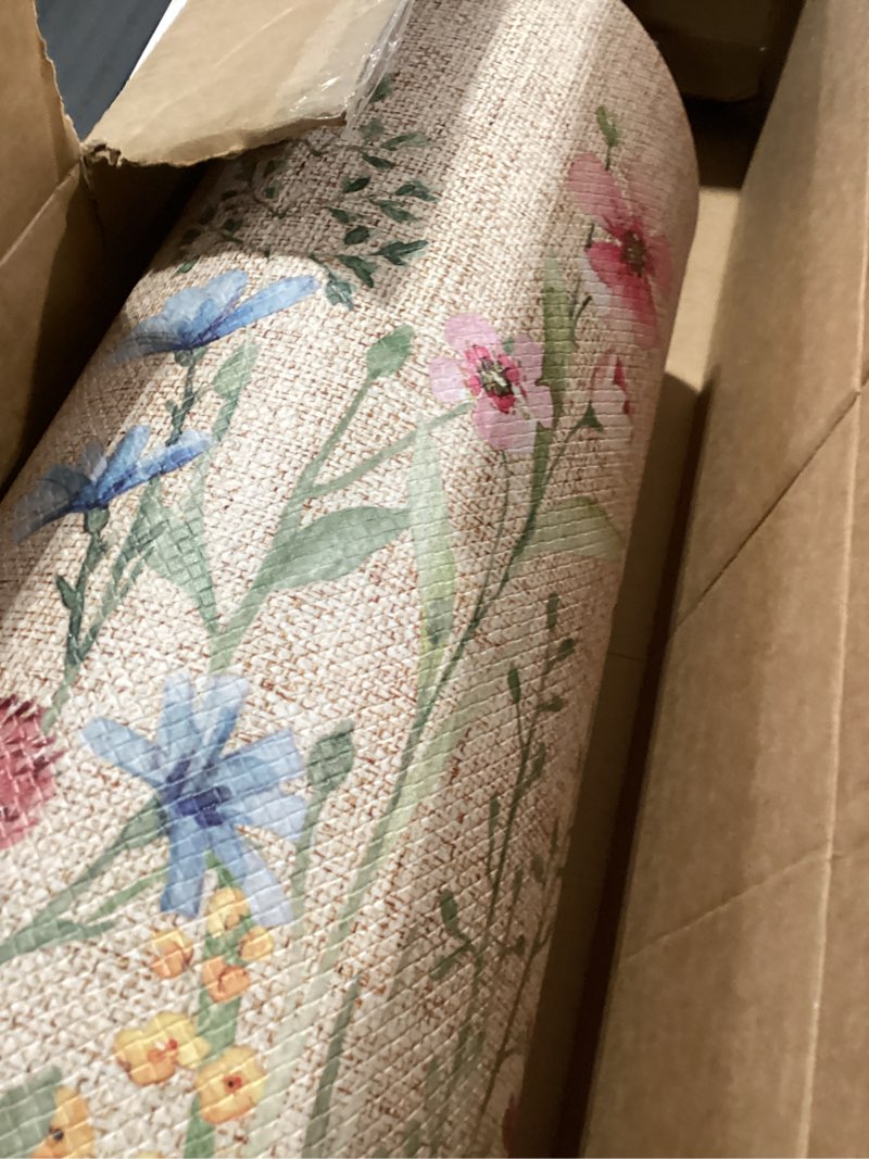 Condition photo showing Good Condition for kimode anti fatigue kitchen mats for floor 24"x59", farmhouse kitchen runner rug, cushioned kitchen floor mats non slip, comfort memory foam standing mats for laundry office sink desk brown 59"l x 24"w x 0.5"th floral/brown