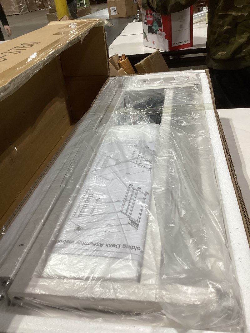 Condition photo showing Good Condition for Gezen Folding Desk with Storage Shelf, Mobile Couch Desk Sofa Side Table Bed for Home Office Small Space, White Marble, 31.5 31 inches White Marble