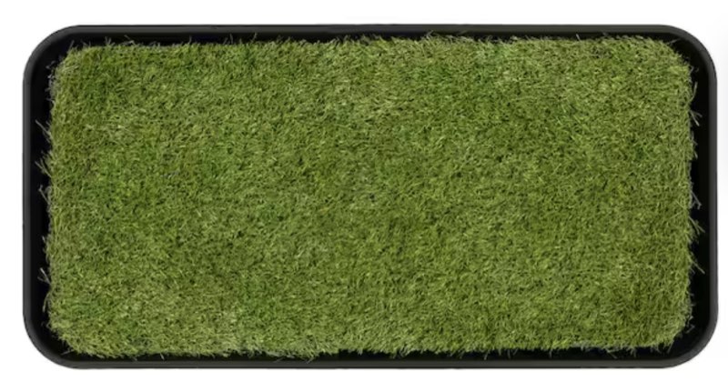 Pet Training Collection Non-Slip Easy Clean Indoor/Outdoor Tray with Reusable Grass Pad, 15 in. x 30 in., Green