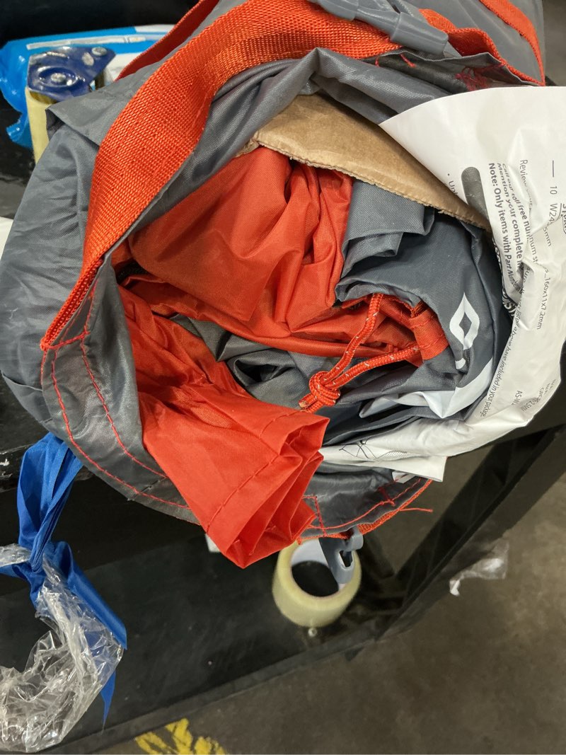 Condition photo showing As Is for ozark trail 1-person lightweight backpacking tent, 82 in. x 51 in., 3.65 lb. carry weight, orange